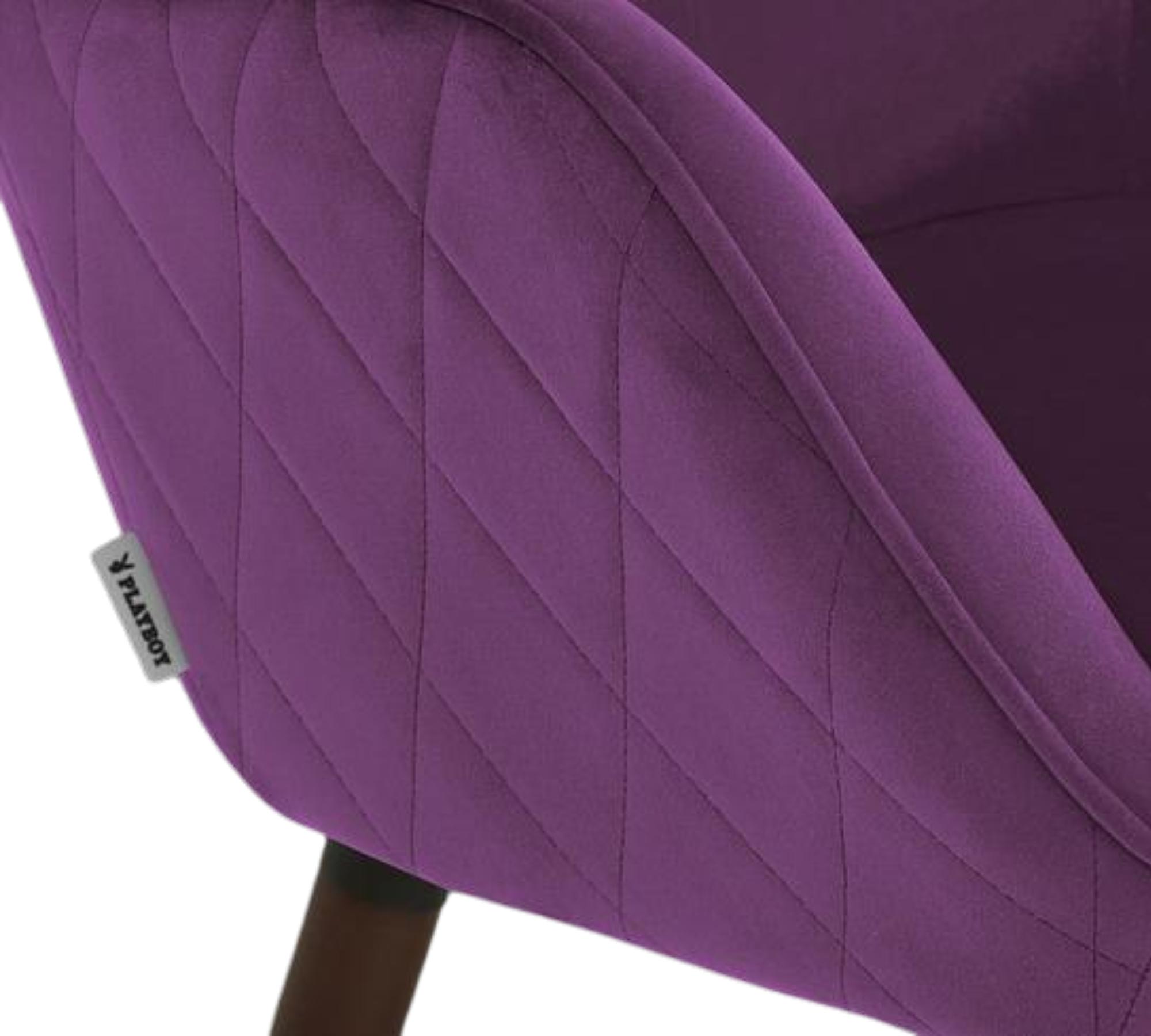 Bridget Sessel Samt Massivholz Violett 6