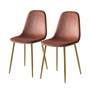 2x Polsterstuhl Samt Metall Rosa 1