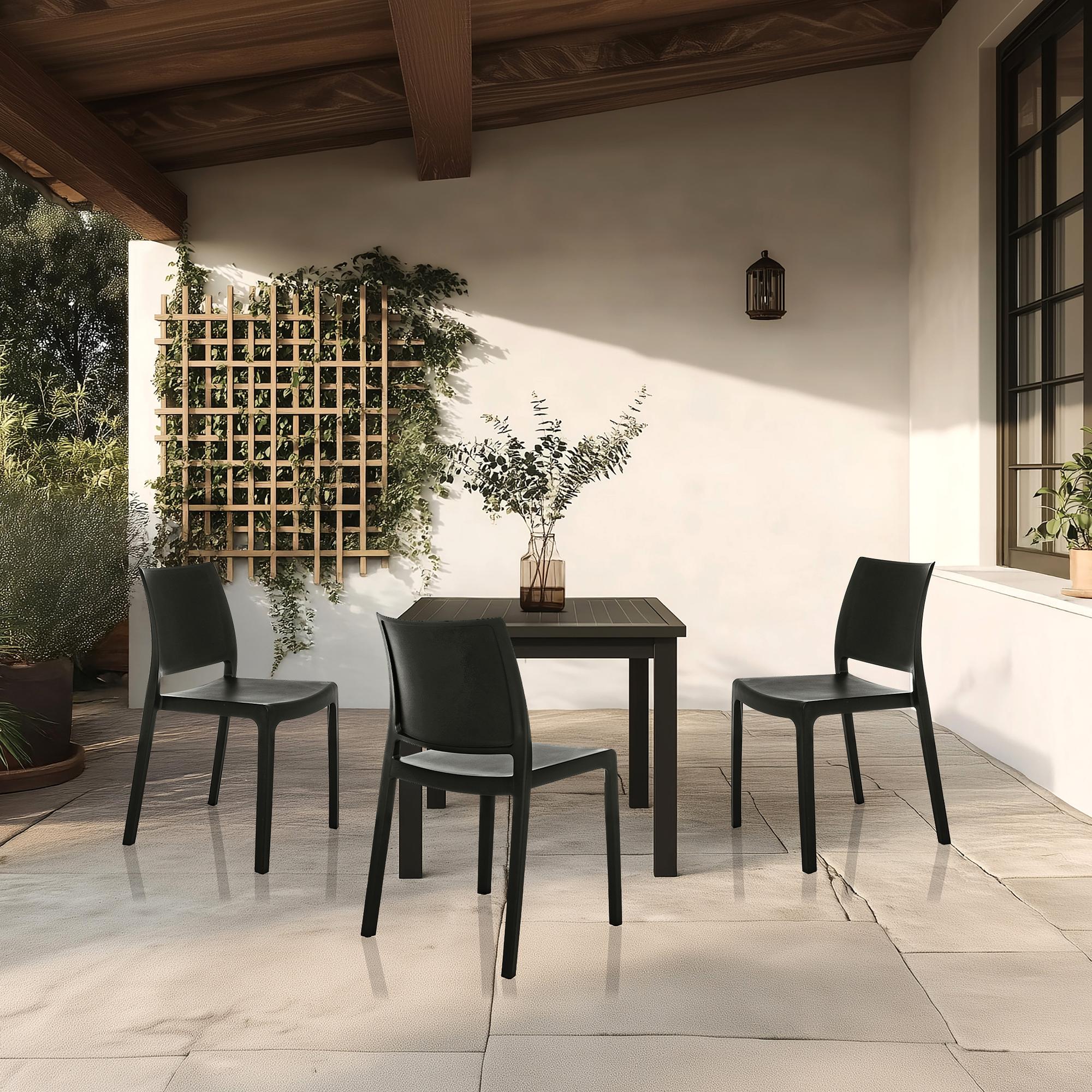 T37 V Dining chair Plastic Black 3