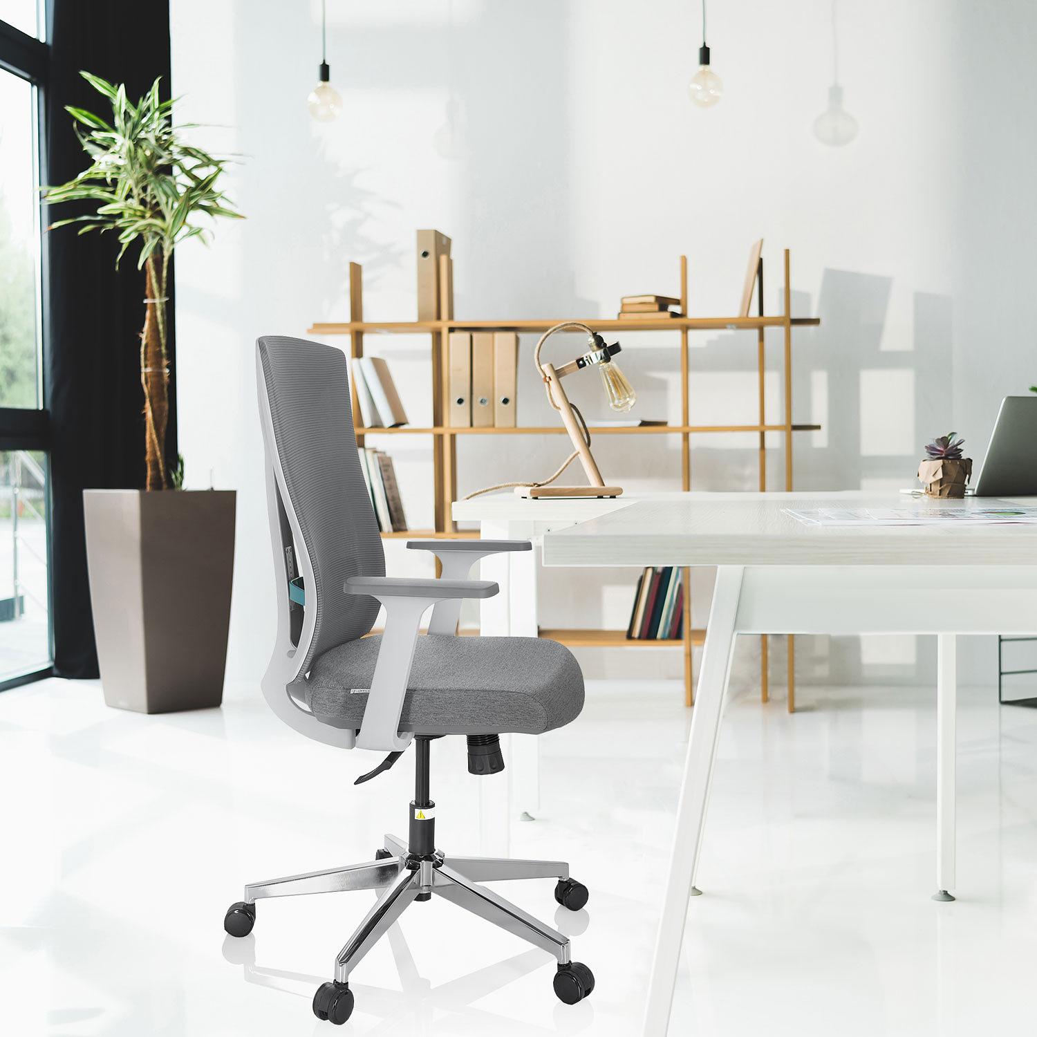 HALIFAX Bürostuhl Netzstoff Grau 4