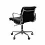 Eames EA217 Aluminium Chair aus schwarzem Leder 2