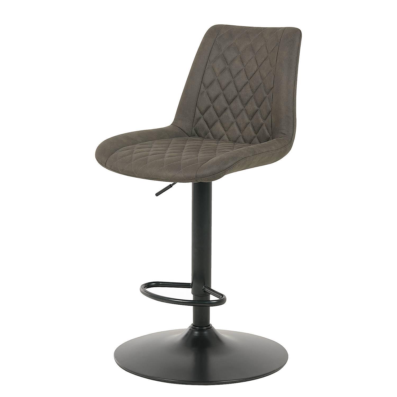 2x Barstuhl Wismes Microfaser Eisen Vintage Grau 1