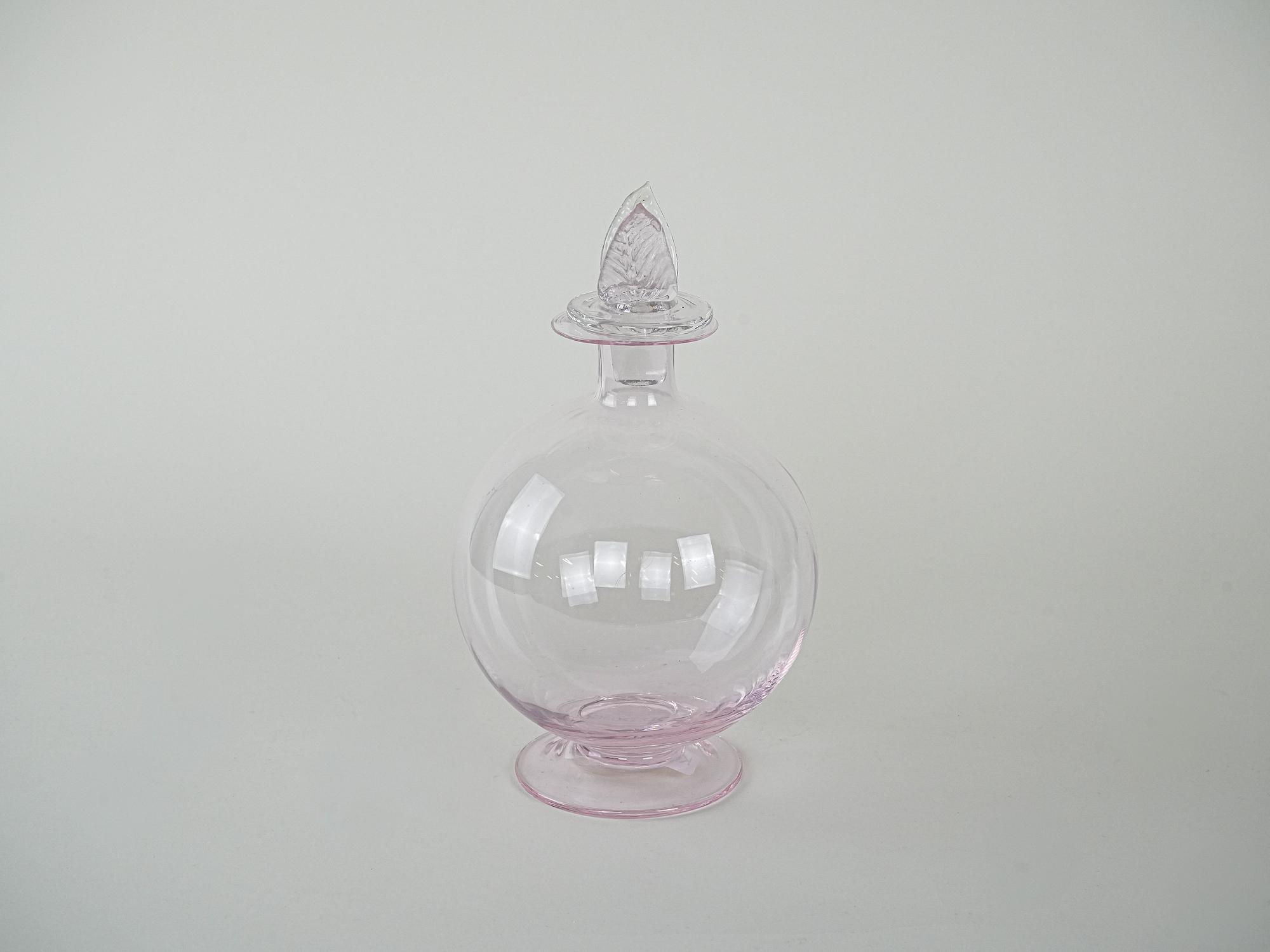 Glaskaraffe Transparent 1970er Jahre 2