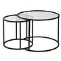 2x Gold Coffee Table Set Gold Transparent 80cm Ø60cm Ø42cm 0