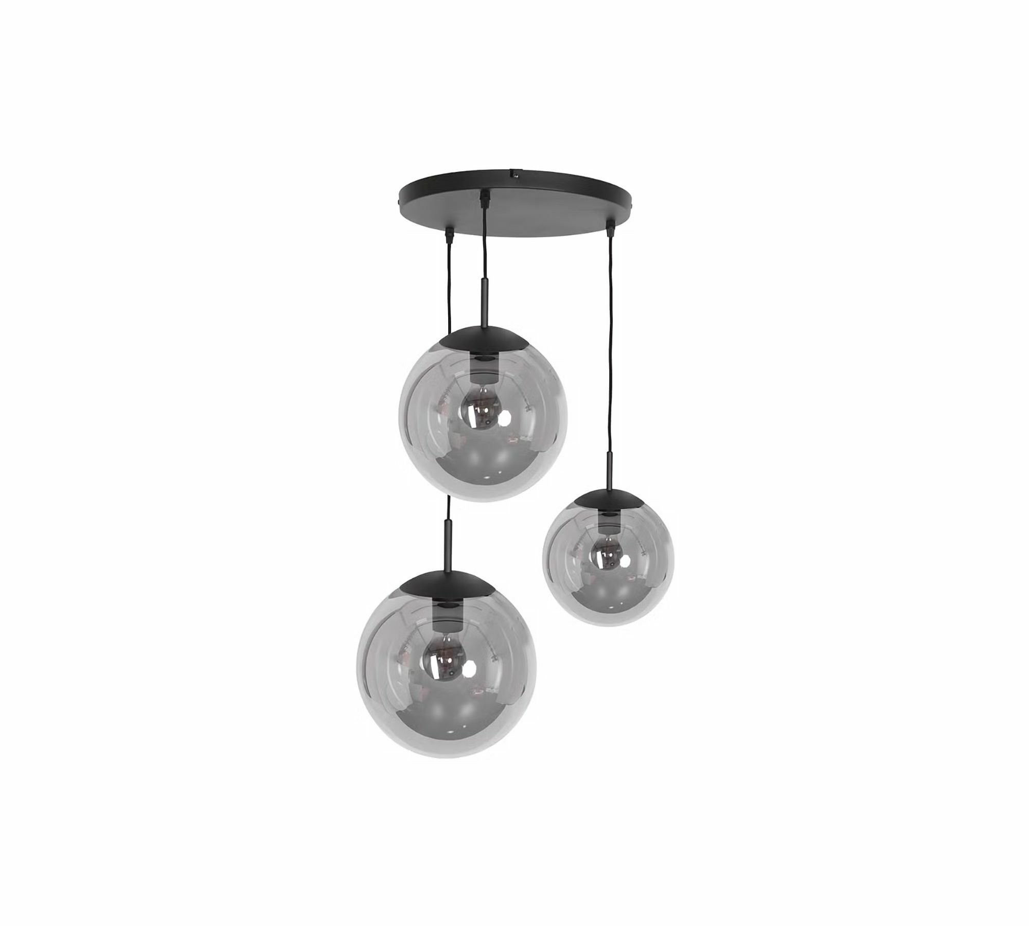 Bollique Pendant Lamp 3-light Iron Glass Black 2