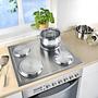4x Mazarron Herdabdeckplatte Edelstahl Silber 3