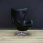 Egg Sessel Arne Jacobsen Leder Schwarz 1