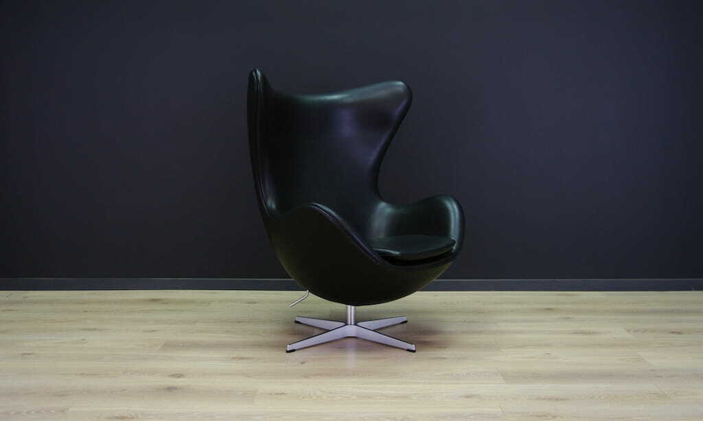 Egg Sessel Arne Jacobsen Leder Schwarz 1