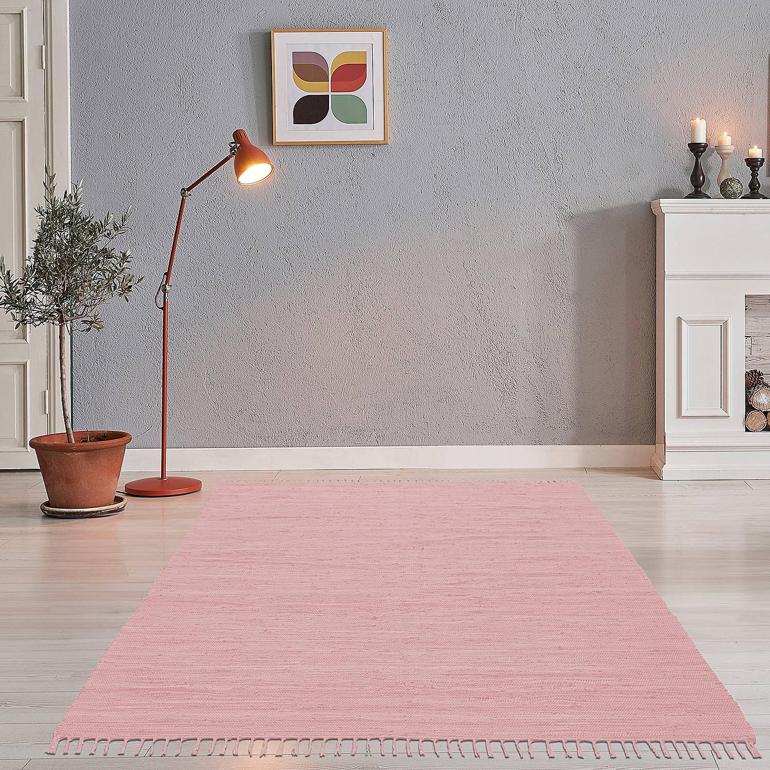 Happy Cotton Teppich Baumwolle Rosa 90 x 160 cm 1