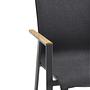 Soul Stuhl Stapelbar Aluminium mit Teak-Armlehne Anthrazit 4