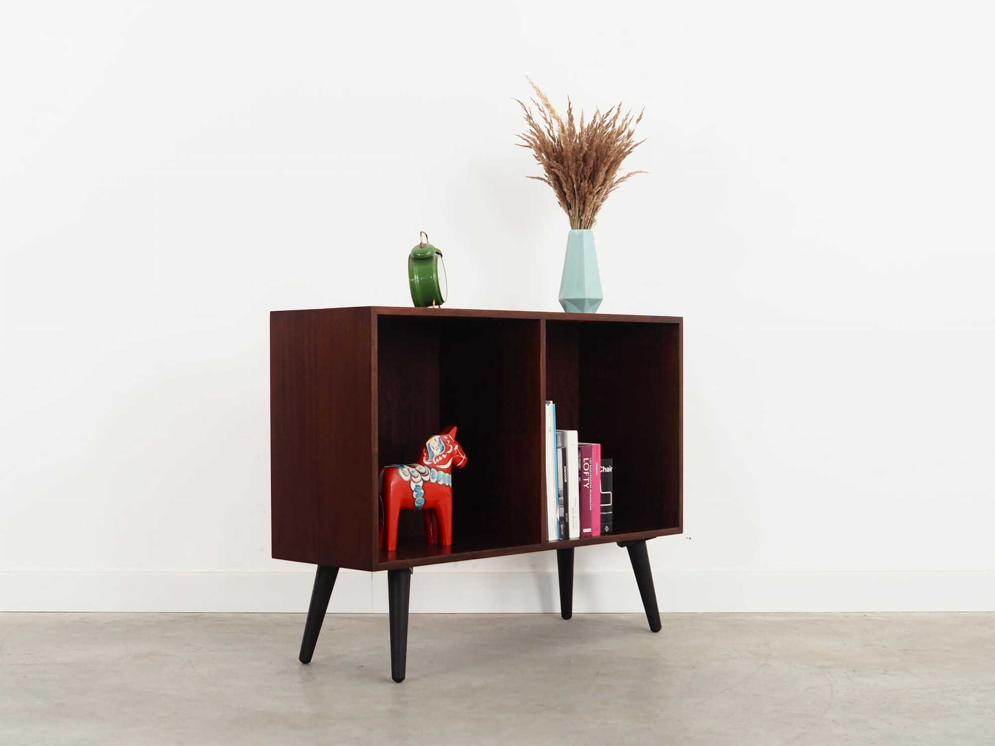 Vintage bookshelf mahogany brown 1970s 3