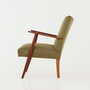 Vintage Stuhl Teakholz Textil Grün 1960er Jahre 3