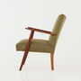Vintage chair teak wood textile green 1960s 3
