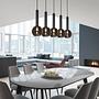 5x Flammenanzahl Pendelleuchte Clayton Rauchglas Eisen  2