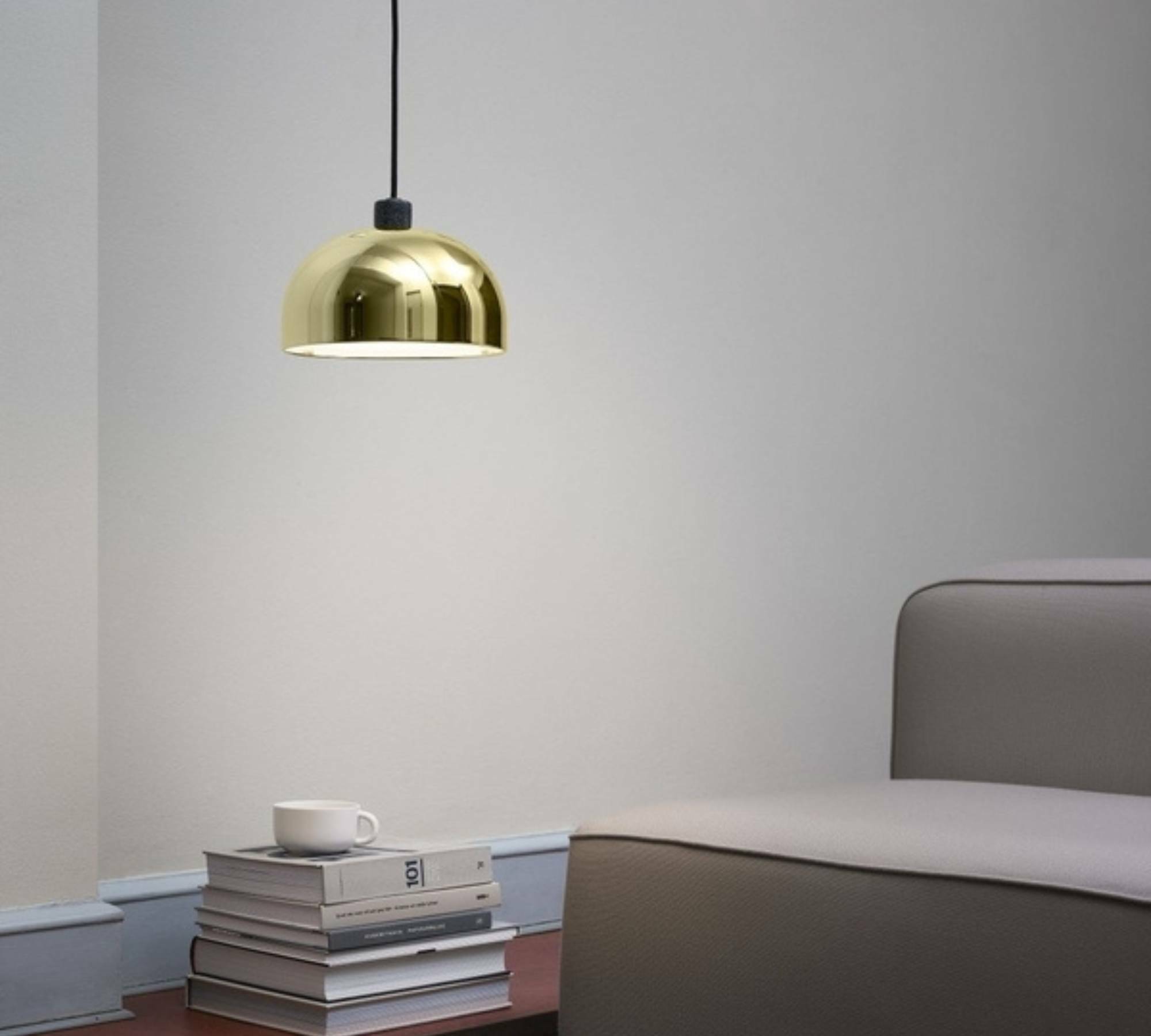 Grant Pendelleuchte Stein Metall Gold 2