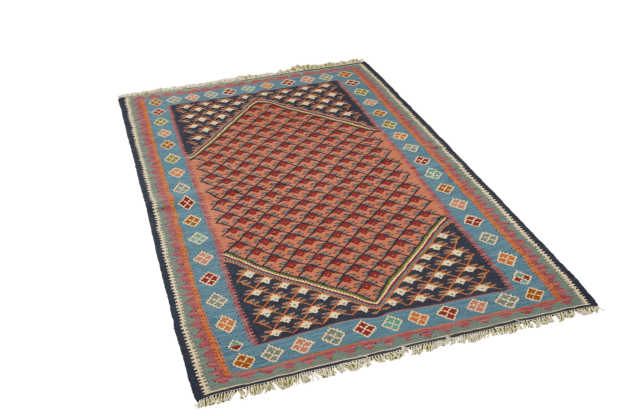 Kilim Senneh Teppich Mehrfarbig 2