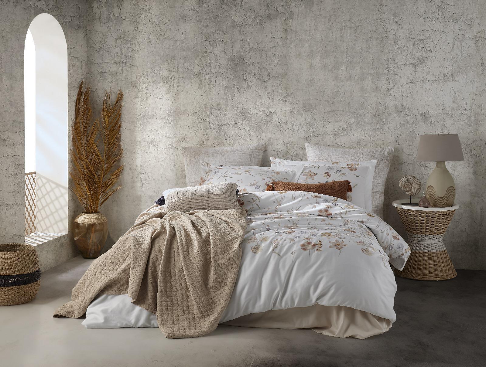 Duvet cover set Cotton satin Ivory 140x200cm 4