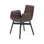 Amelie Stuhl Leder Holz Braun Schwarz 0