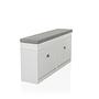 Estha I Shoe cabinet Bench with seat cushion Wood White Gray 8