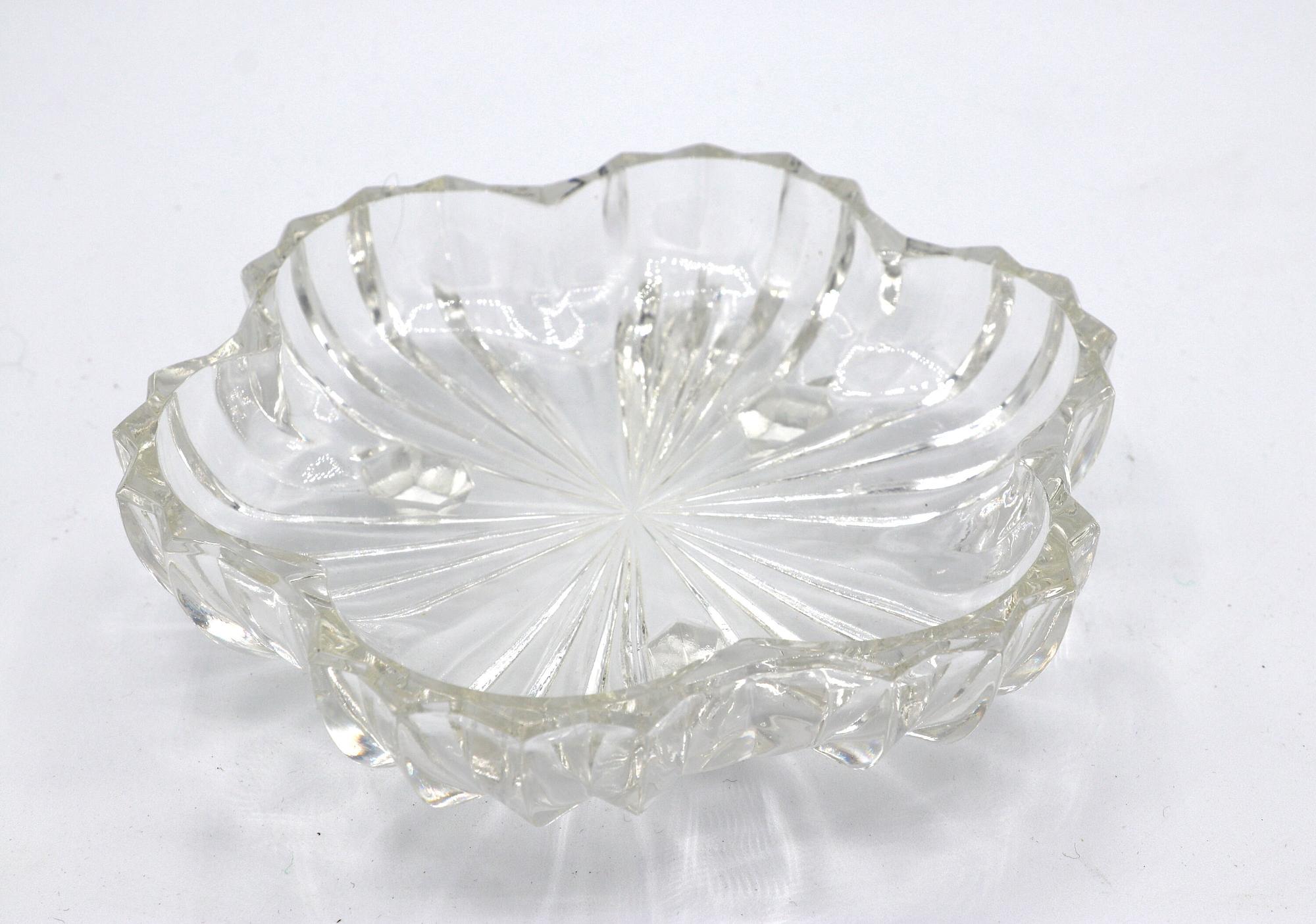 3x Vintage Cherry Blossom Bowl Crystal 1980s 4