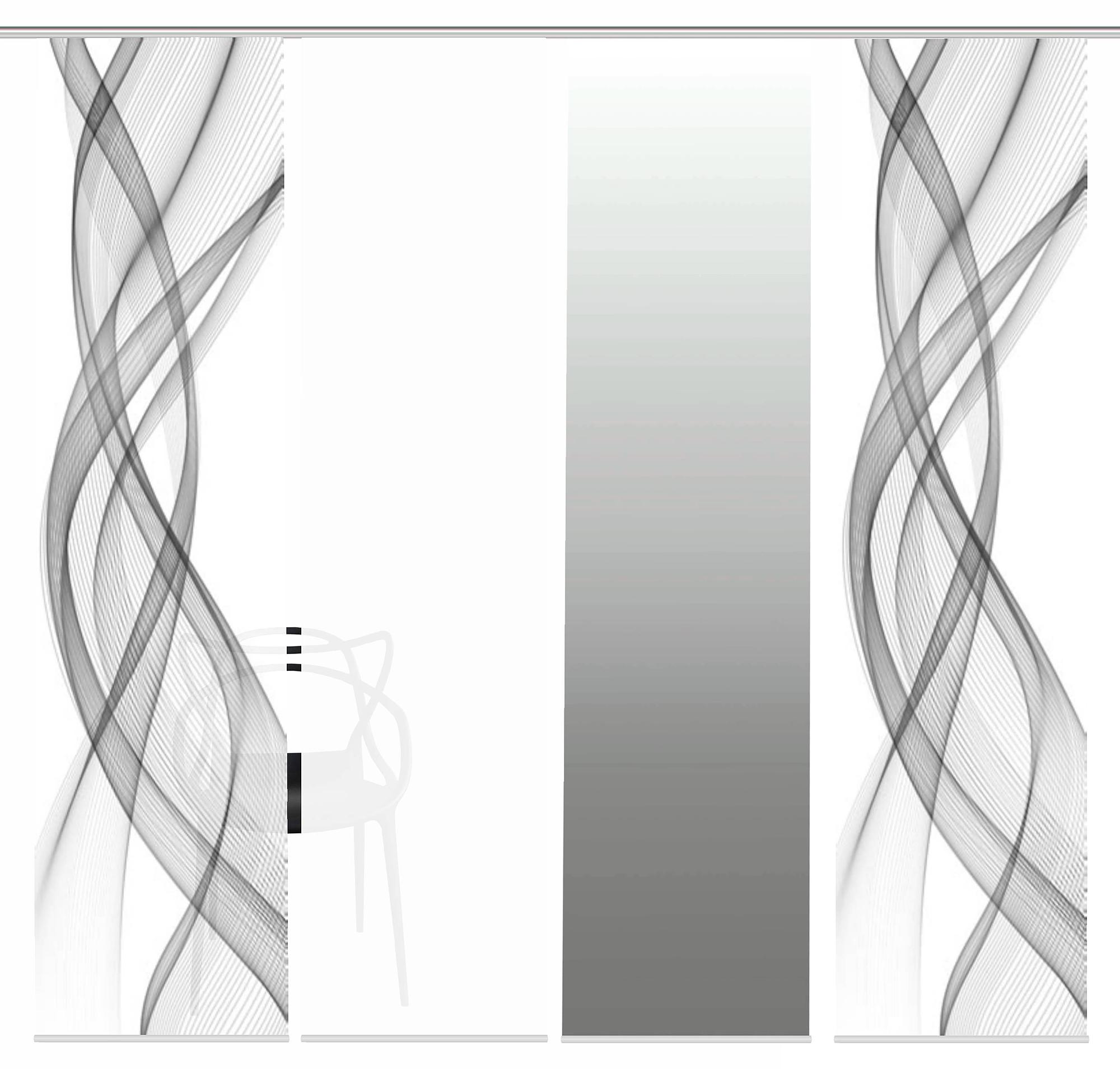 Schiebevorhang Ferrola Polyester Grau 60 x 245 cm 4er Set 2