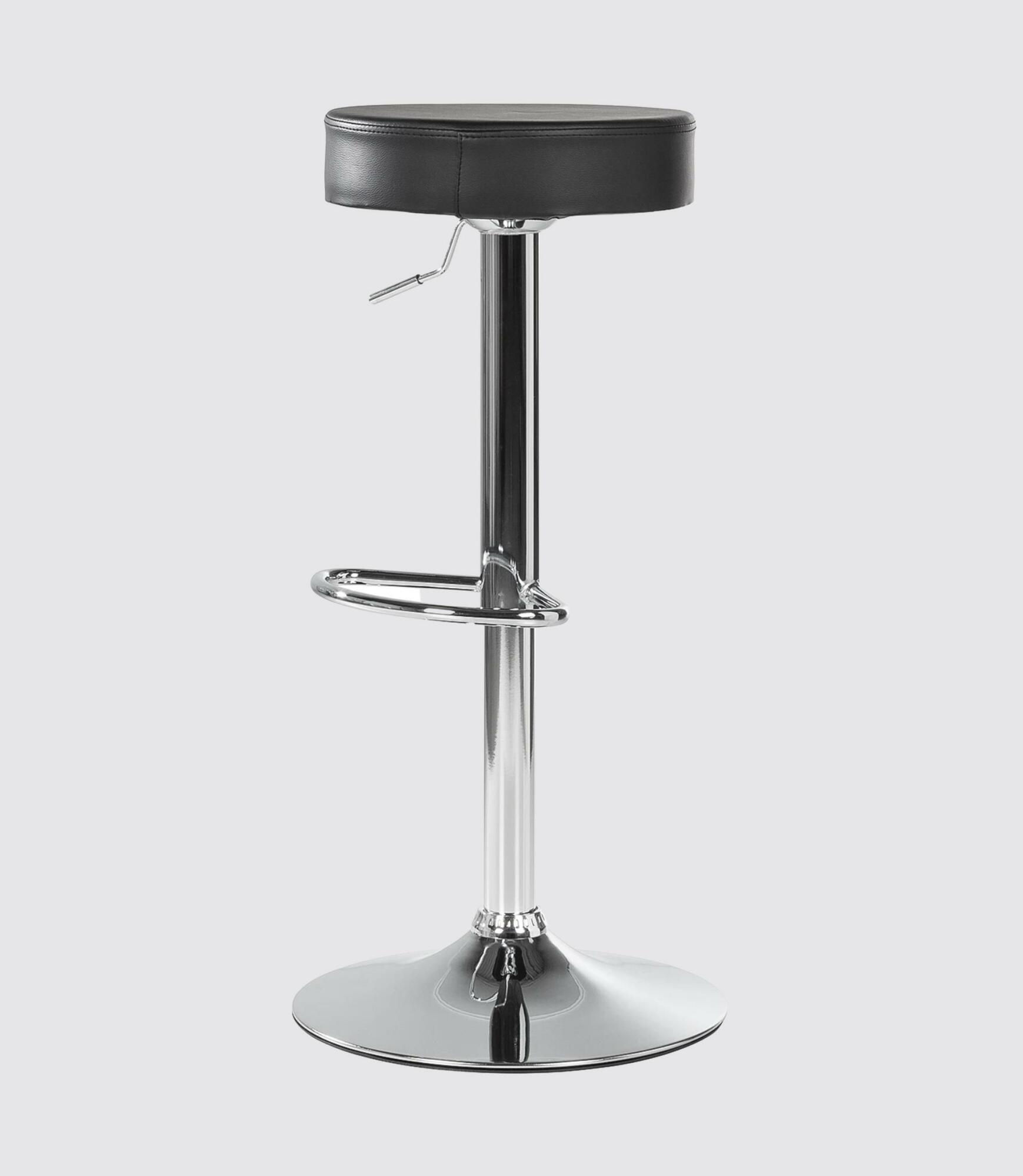 Bar stool Vincent Faux leather Black / Chrome 0