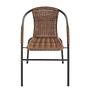 Ronas Garden Chair Set of 2 Iron Polyrattan Grey / Brown 4