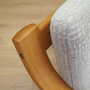 Vintage Sofa 3-seater Oak Wood Textile Grey 1960s 8