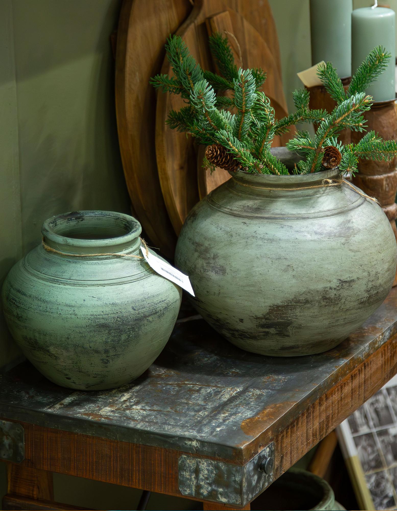 Handmade pot ceramic green 3