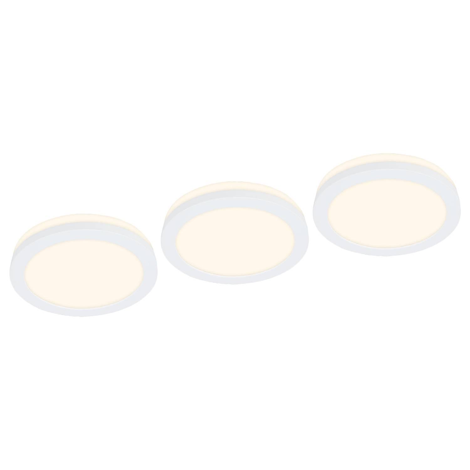 3x LED-Einbauleuchte Sleek Weiß 0