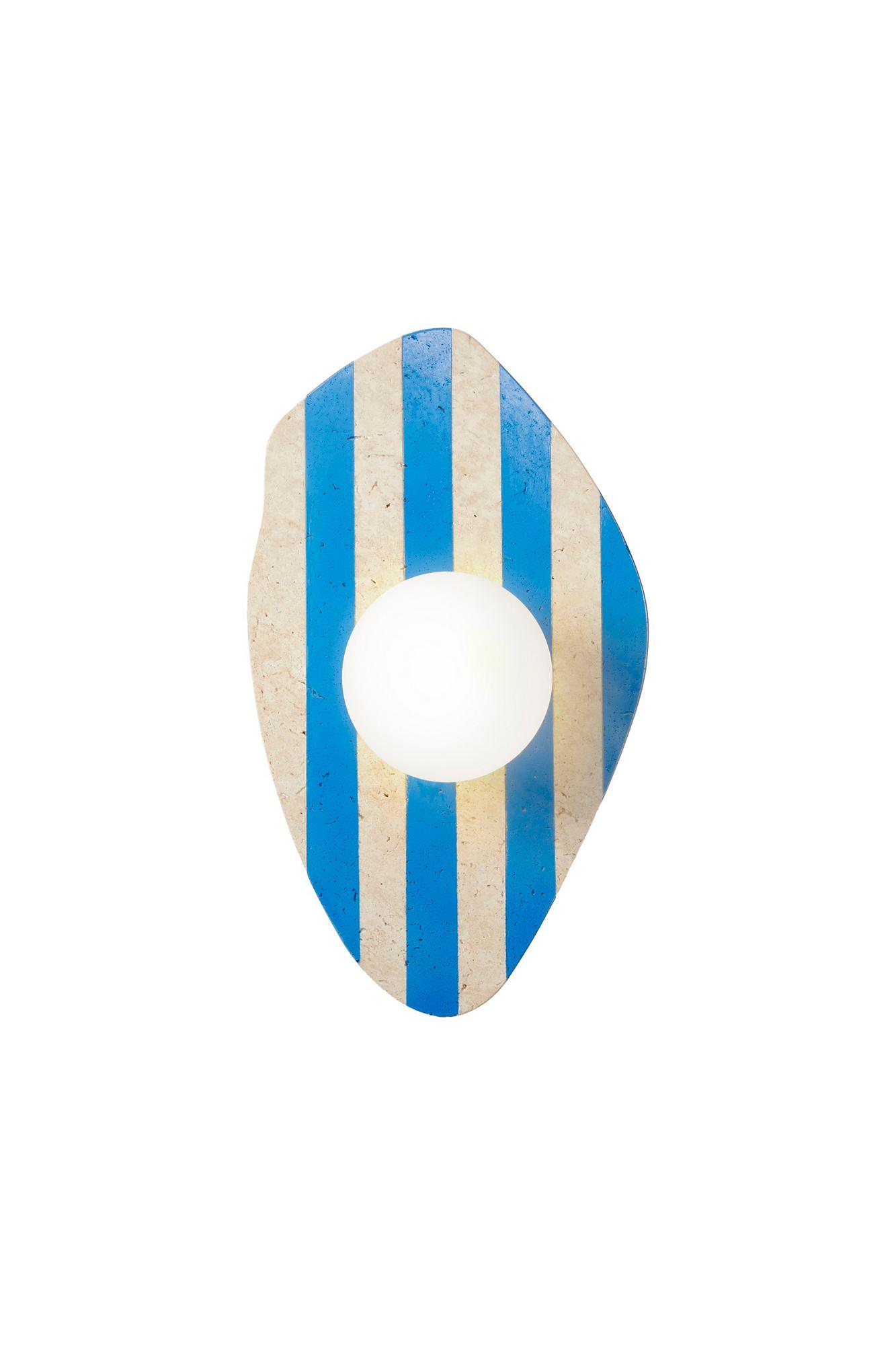 Simple Wandleuchte Travertin Blau 2