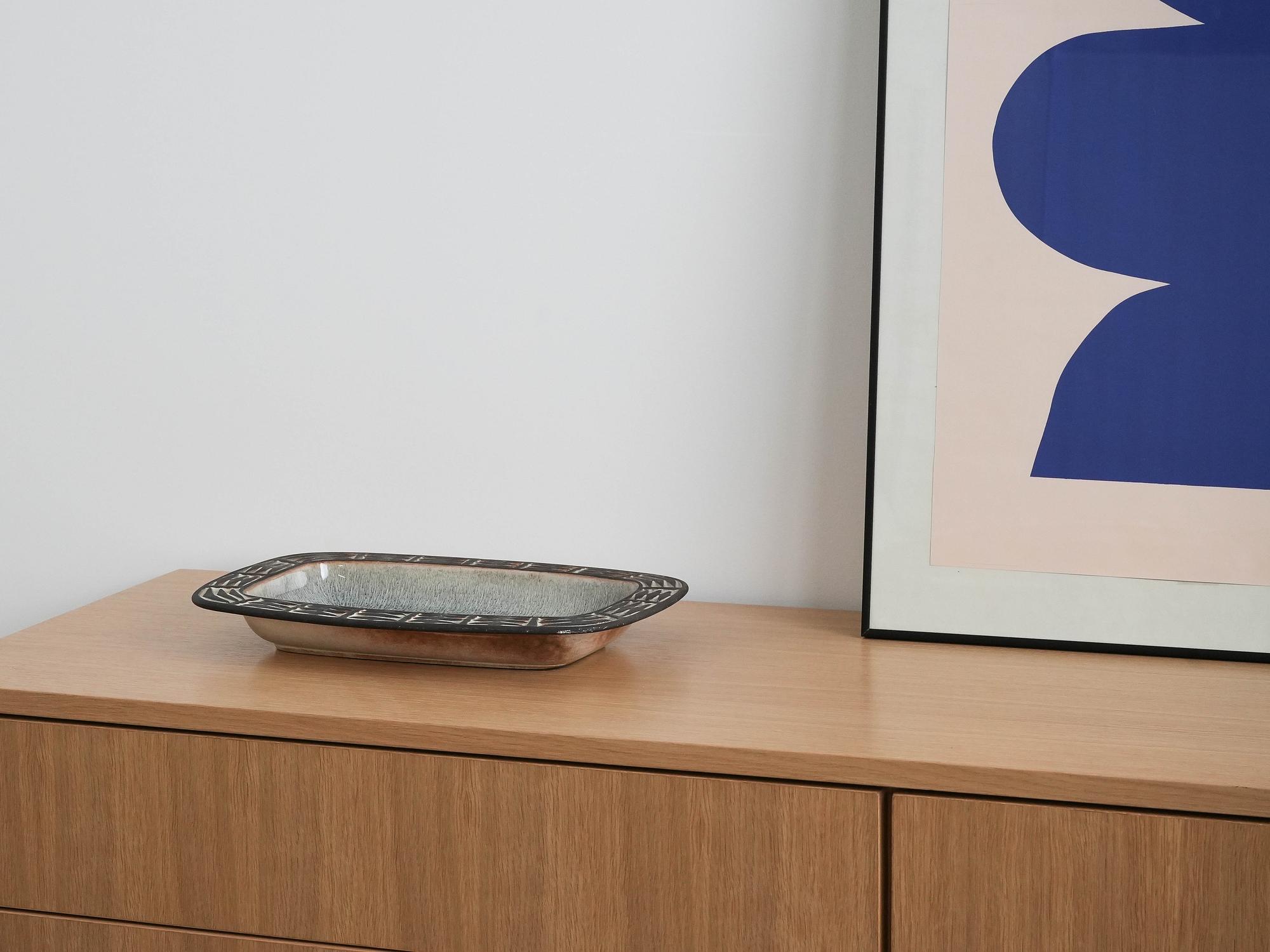 Keramikteller Braun 1960er Jahre 1