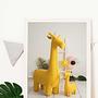 Kinderbild mit Rahmen Giraffe Mehrfarbig 1