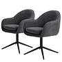 Armchair Swivel SANDO Set of 2 Anthracite 1