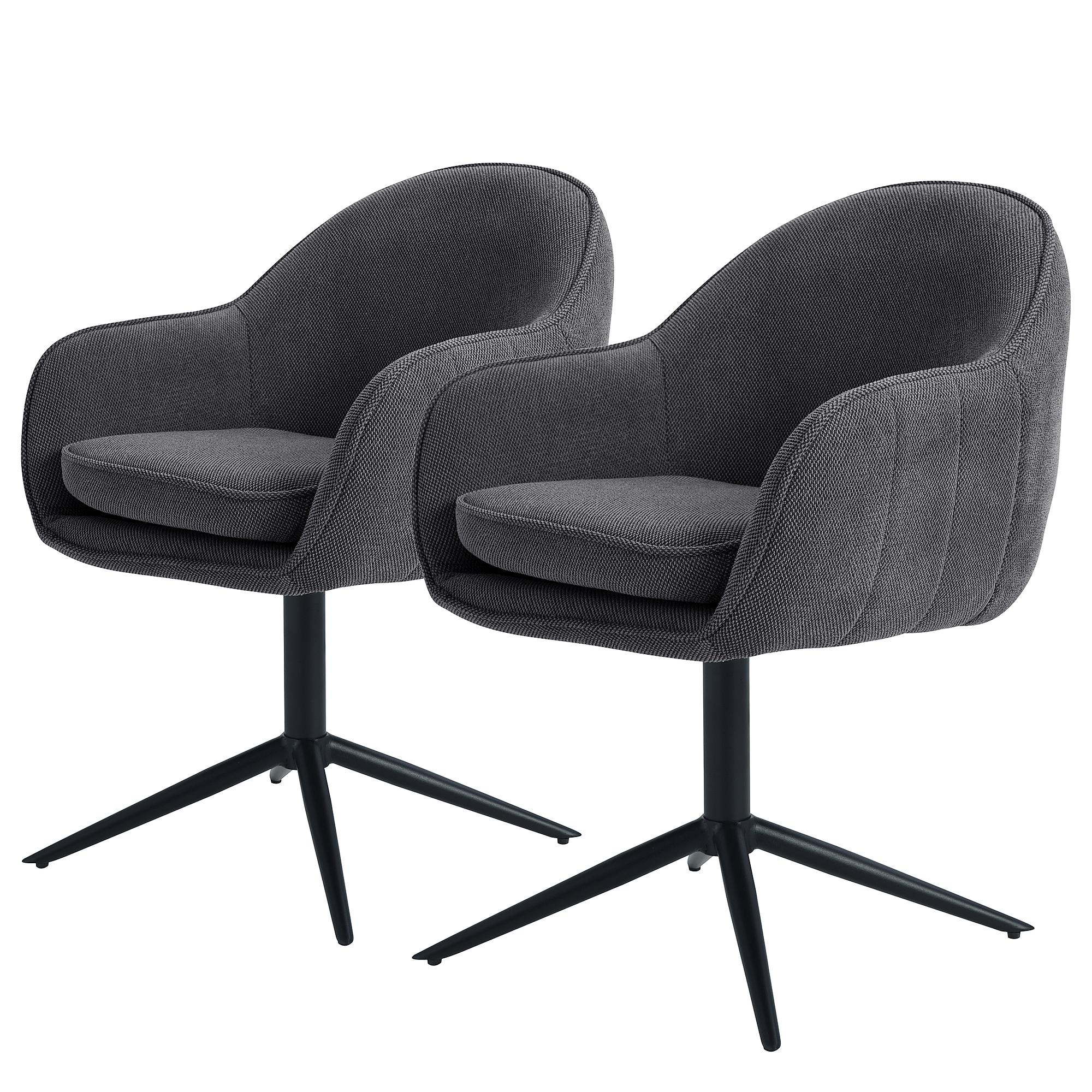 Armchair Swivel SANDO Set of 2 Anthracite 1