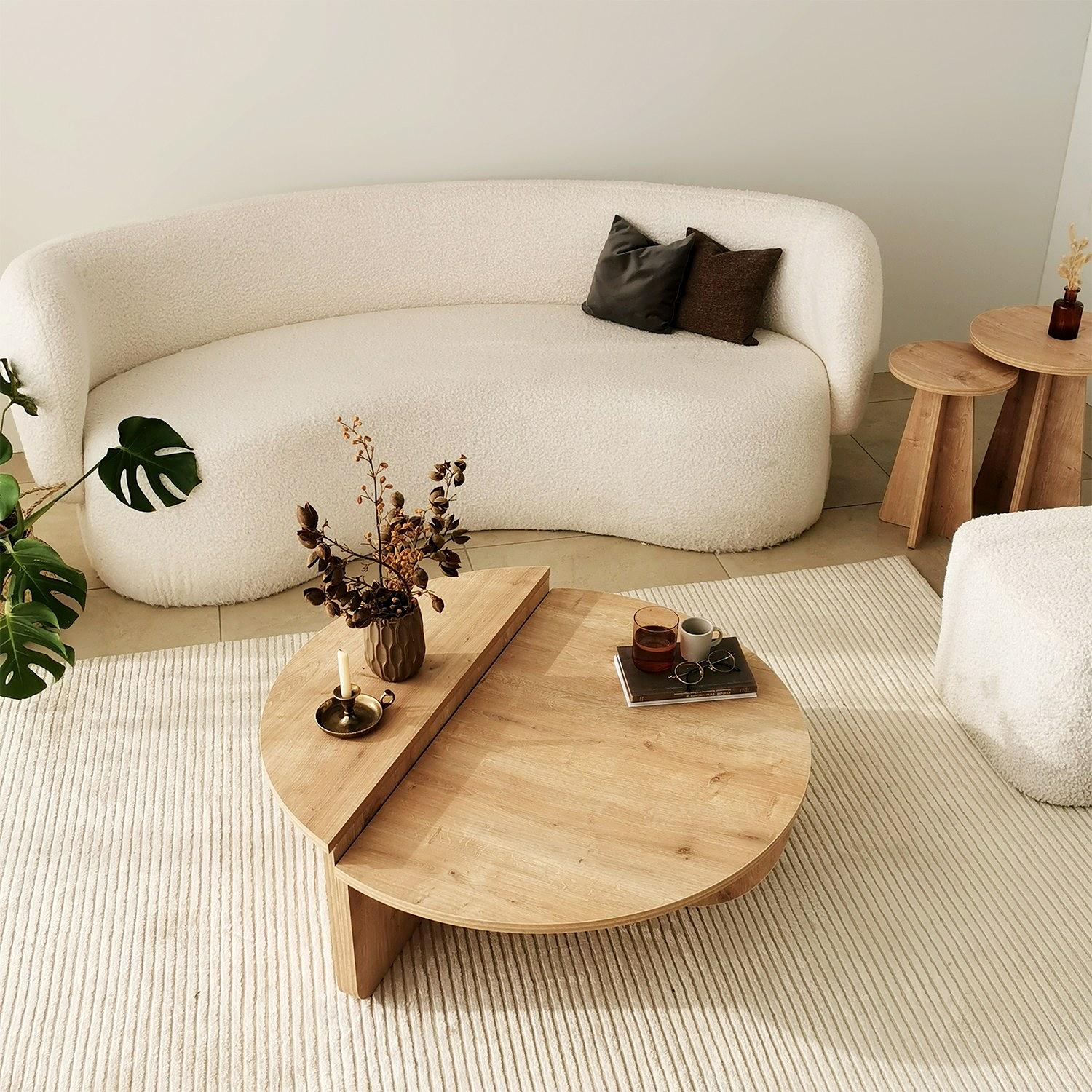 Podium coffee table oak brown 2