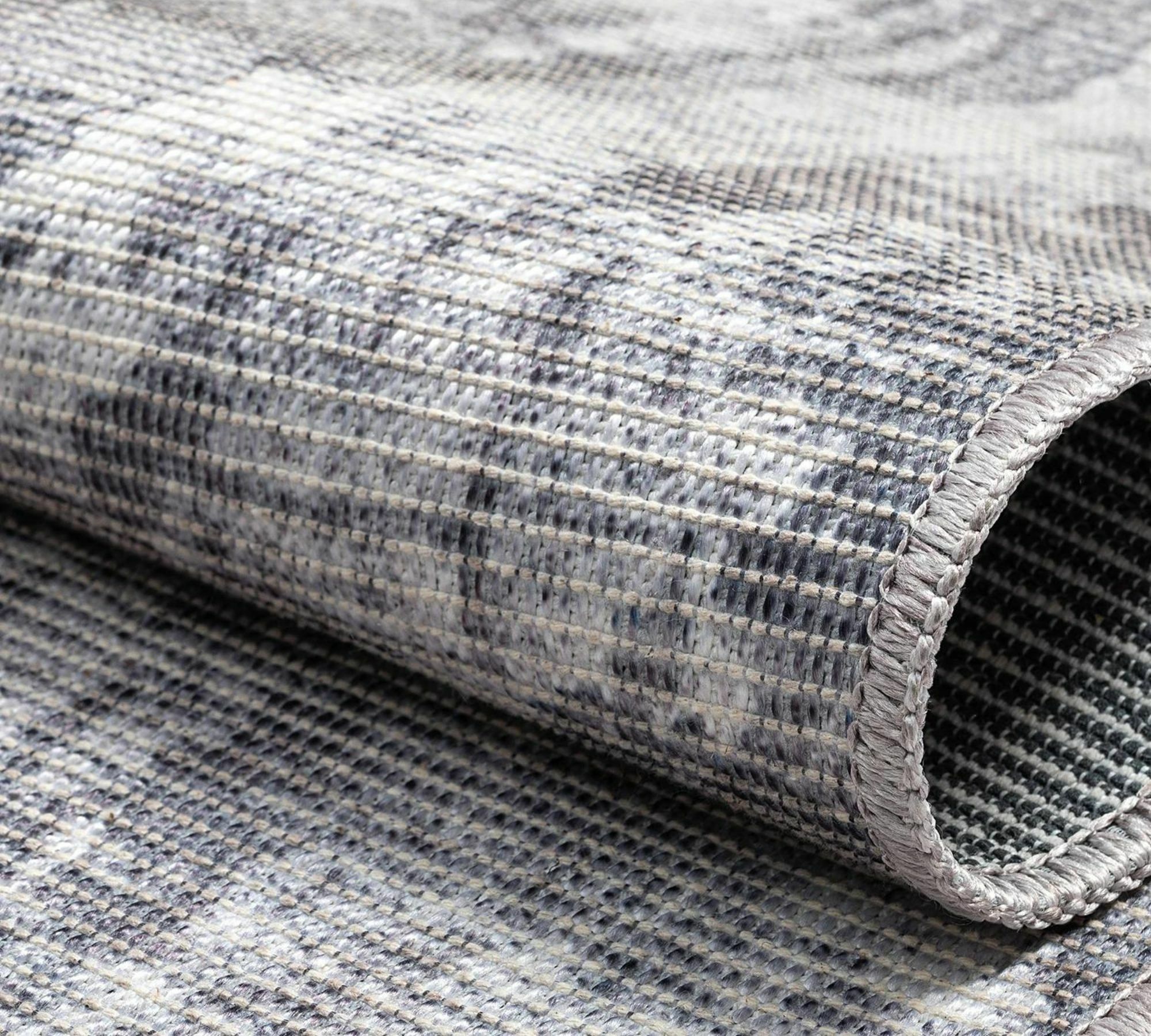 Kurzflorteppich Baumwollmischgewebe Grau 120 x 180 cm 1