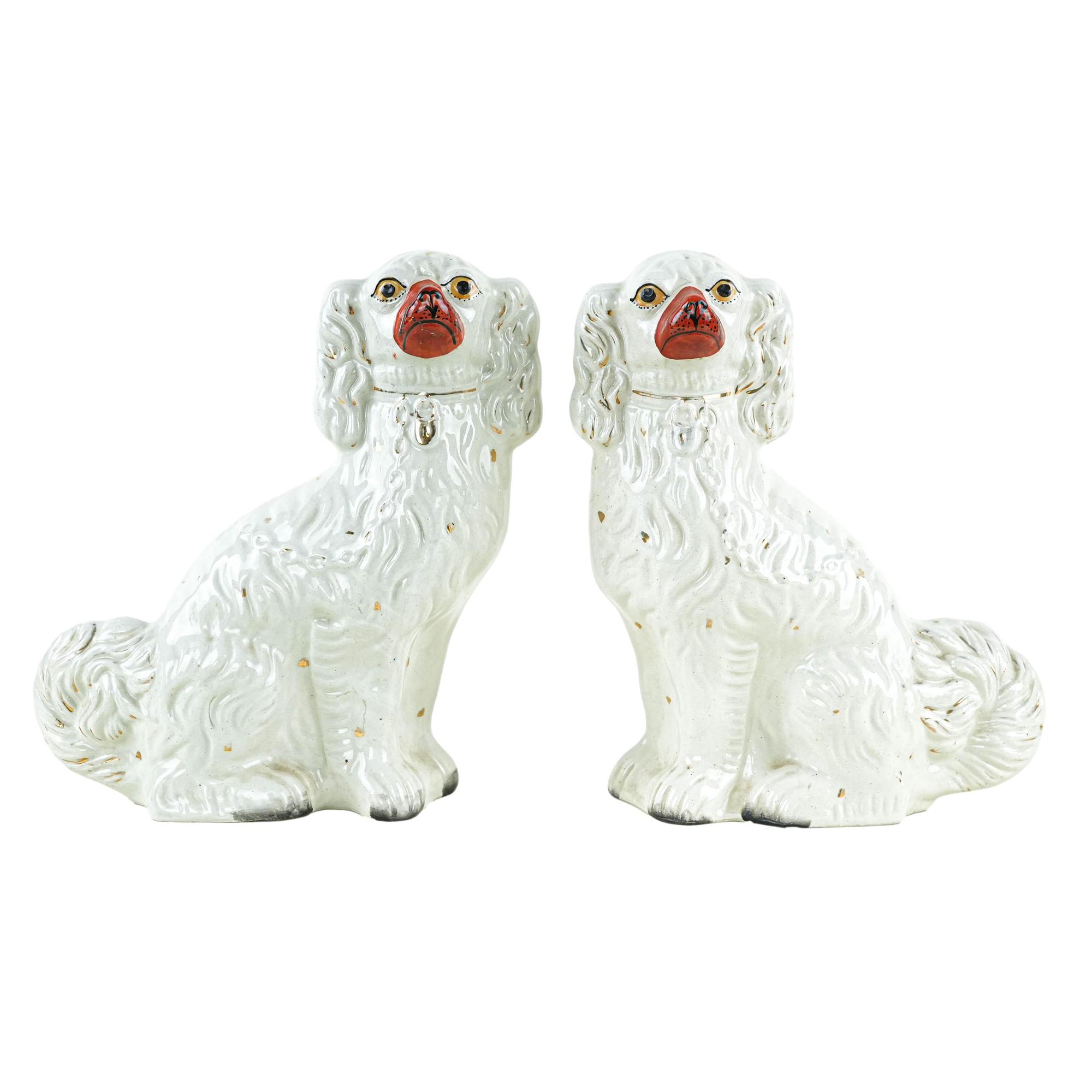 Spaniel Figures Ceramic White 0