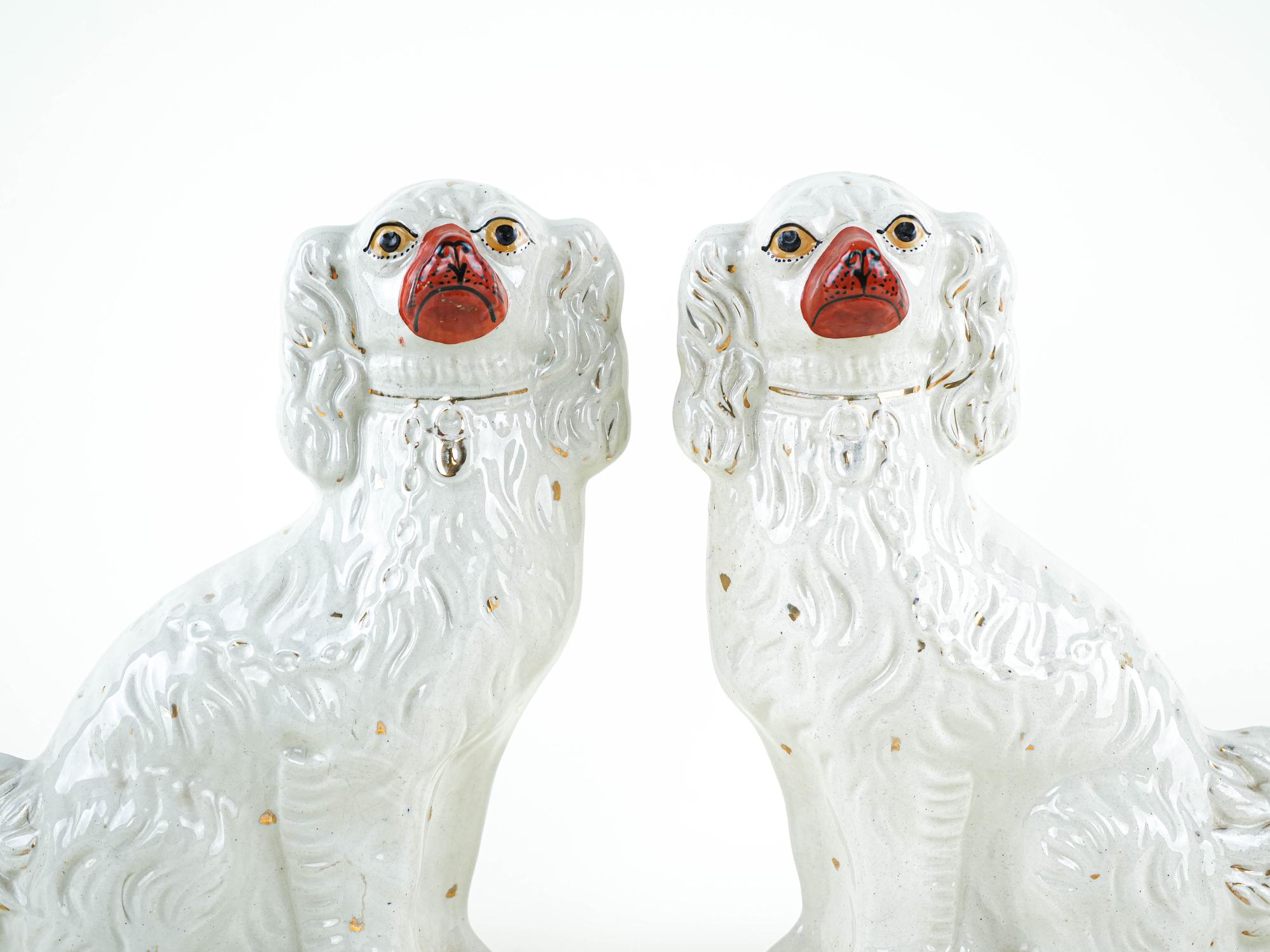 Spaniel Figures Ceramic White 3