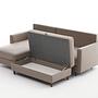 Eva Sofa Récamiere Links mit Hocker Creme 8