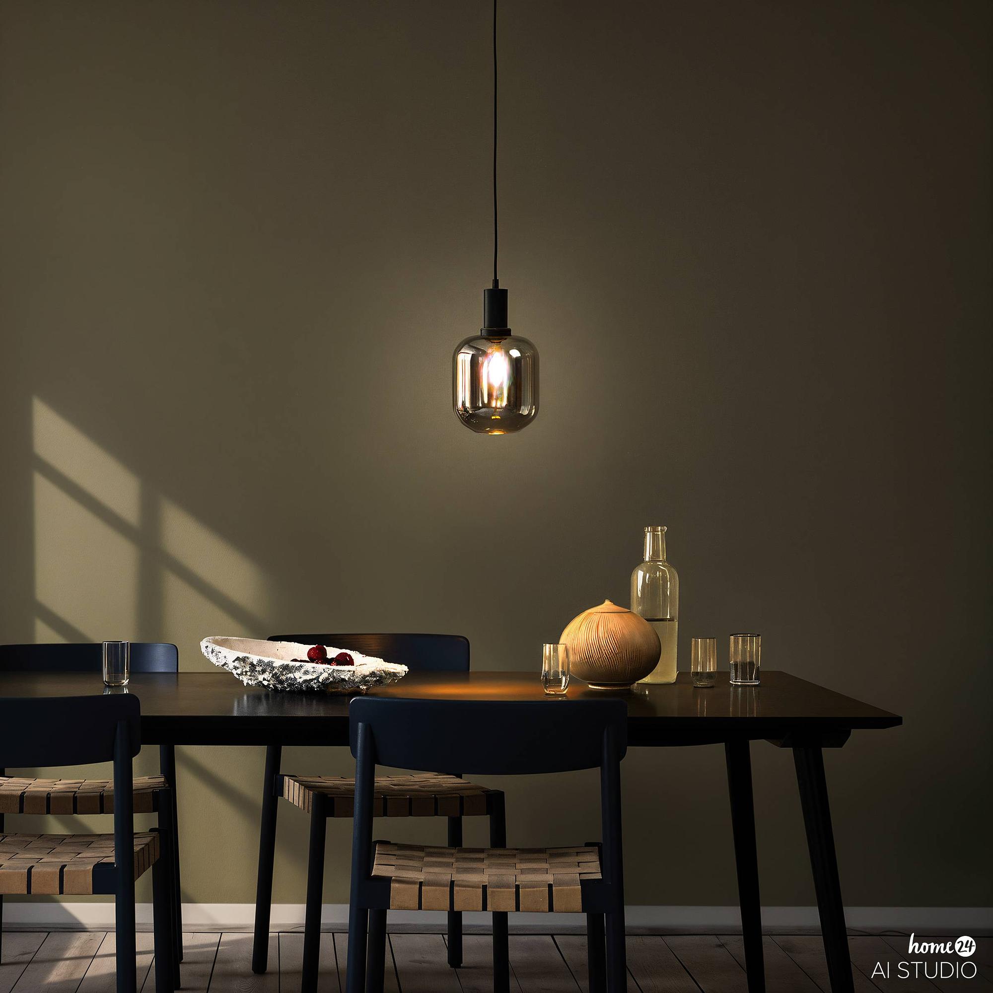 MOME Pendelleuchte 1-flammig Rauchglas Schwarz 3