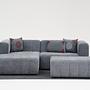 Beyza Sofa Récamiere Links mit Hocker Grau 2