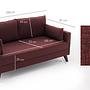 Bella Sofa 3-Sitzer Rot 6