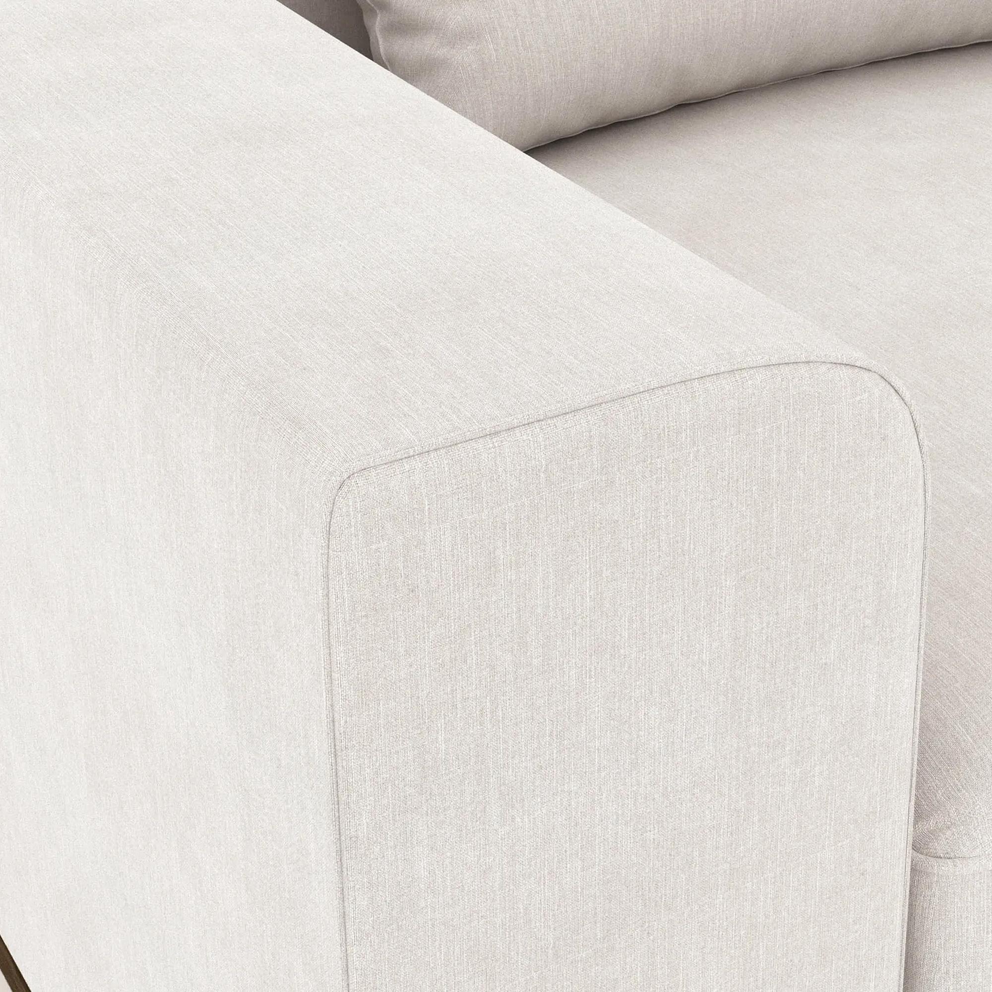 Armchair Japandi 1-Seater Fabric Beige 8