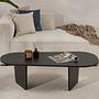 Oval Coffee Table Wood Black 1
