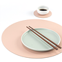 Placemat Round 100% Recycled Leather Pink 5