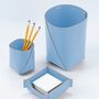 Stiftehalter 100% Recyceltes Leder Blau 6