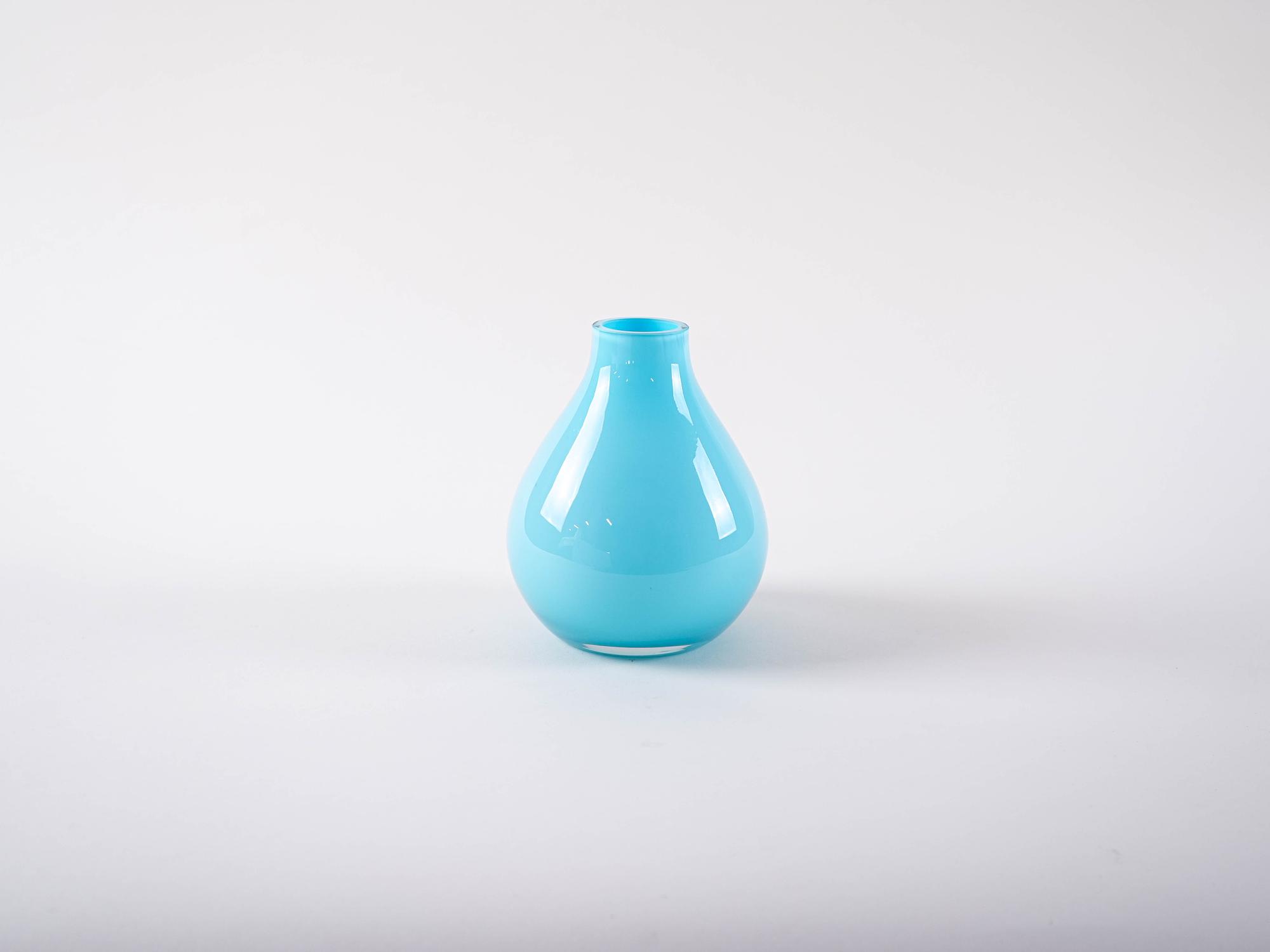Light blue 1970s glass vase 2