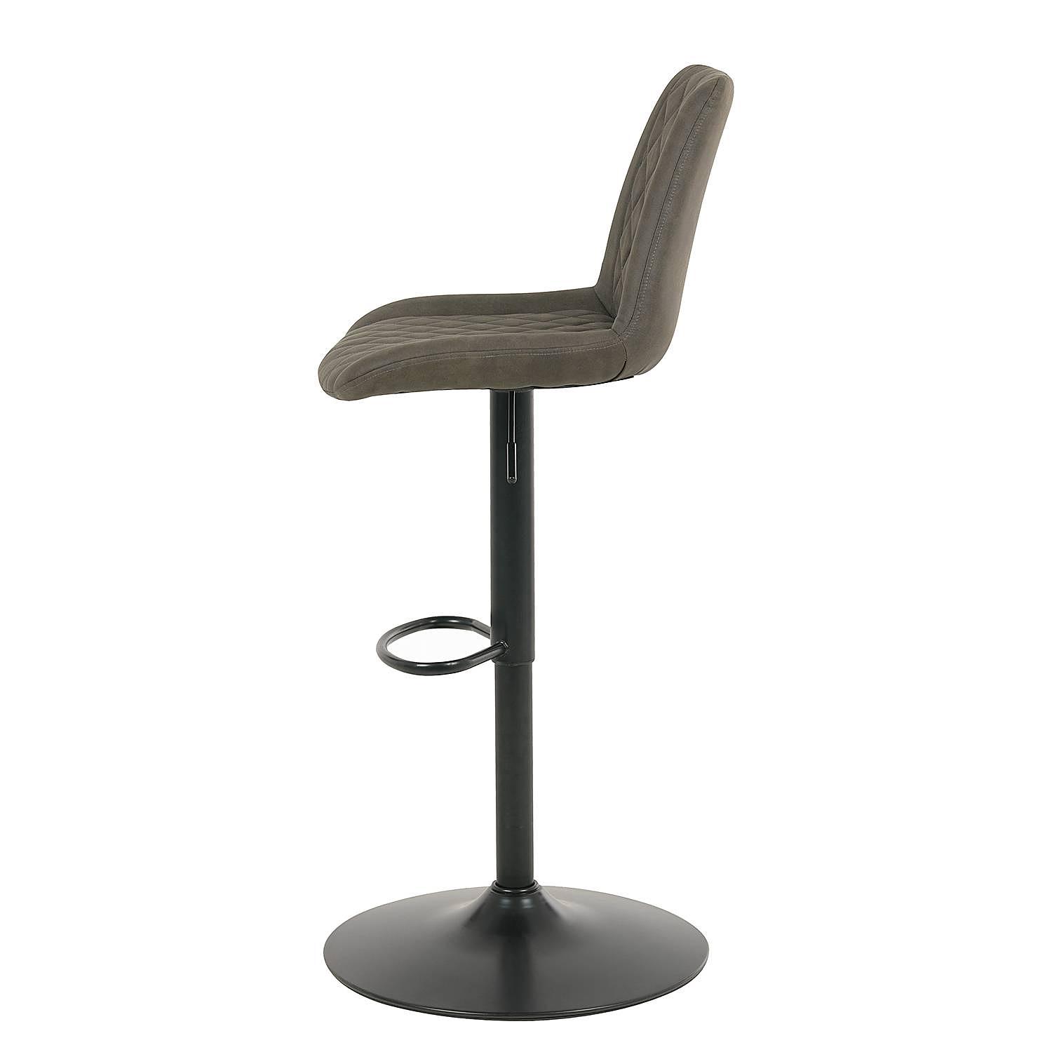 2x Barstuhl Wismes Microfaser Eisen Vintage Grau 4