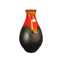 Vintage Vase Keramik Rot Schwarz 0